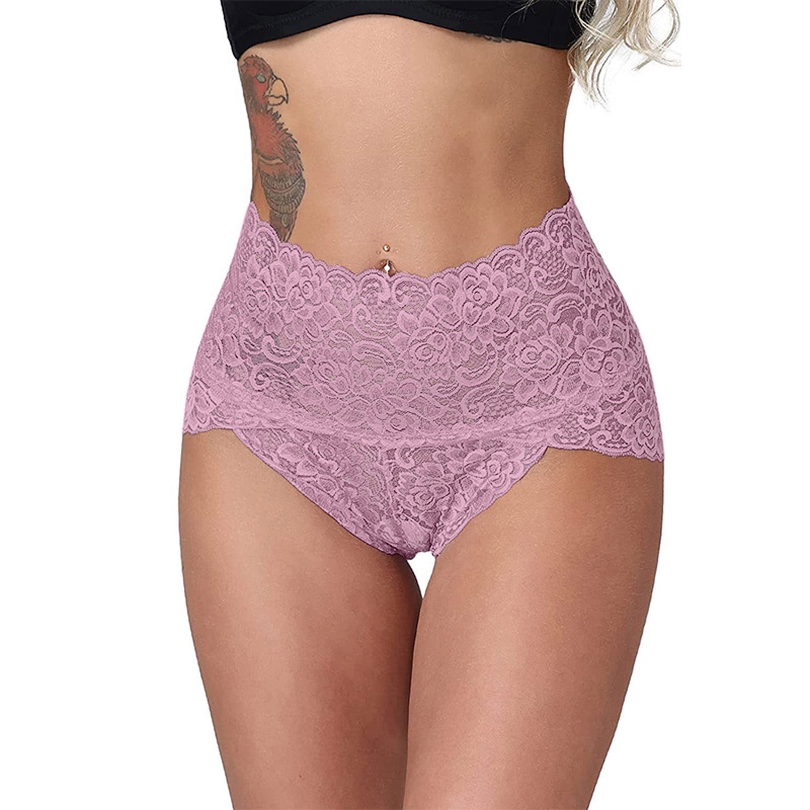 Xysaqa Women's French Cut Boyshort Sexy Lace Underwear High Waist Hipster  Panties Ladies Briefs Full Back Coverage Panties M-3XL on Clearance