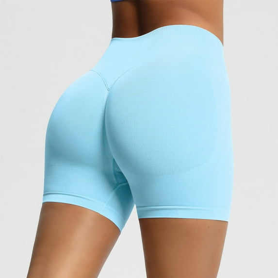 Xysaqa Women's Above Knee Leggings Nylon Spandex Stretch Running Shorts Comfy High Waist for Casual Summer Yoga Gym Workout Exercise Biker XS-2XL Quick Dry