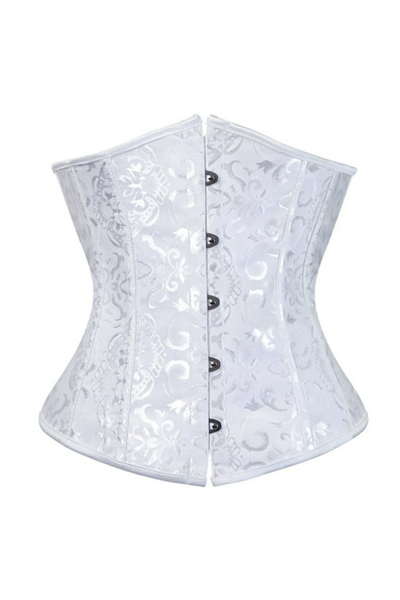 Women's Lace Up Boned Brocade Waist Training Underbust Bustier Lingerie Bodyshaper Corset Top Women's Hourglass S-5XL(Available in Plus Size)