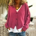 thumbnail image 1 of Xysaqa Women's Long Sleeve Button Up V Neck Classic Sweater Soft Knit Cardigan Jacket S-3XL, 1 of 4