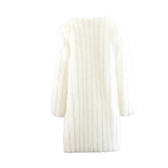 Xysaqa Women's Open Front Faux Fured Long Cardigan Coat Ladies Fashion Fuzzyed Warm Winter Jackets Outwear for Women Plus Size S-4XL