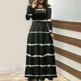 thumbnail image 1 of Xysaqa Women's Plain Striped Long Maxi Dress Casual Loose Long Sleeve Soft Round-Neck Flowy Long Dresses S-XXL, 1 of 5
