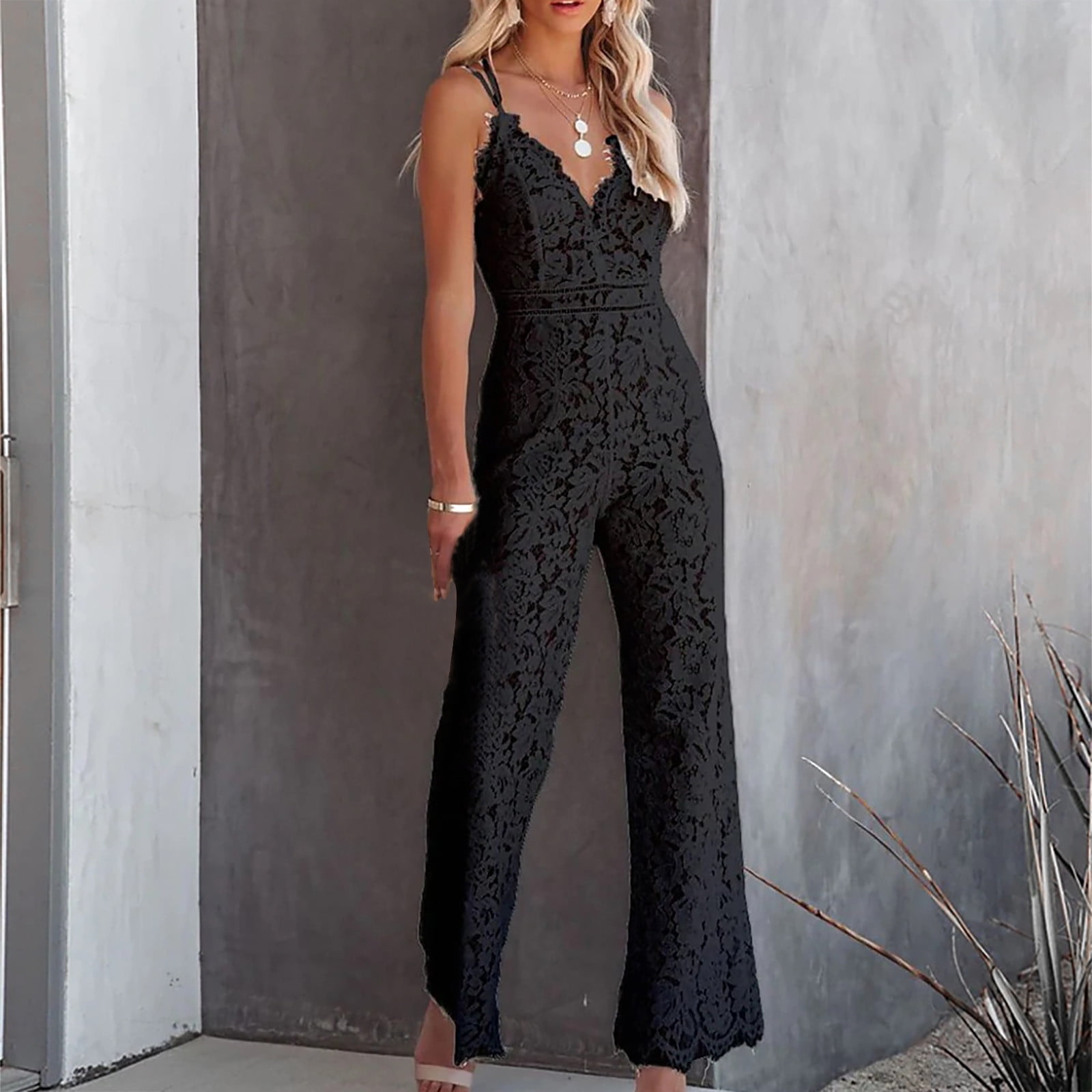 Jumpsuits for Women Spaghetti Strap Tie Rompers Palestine