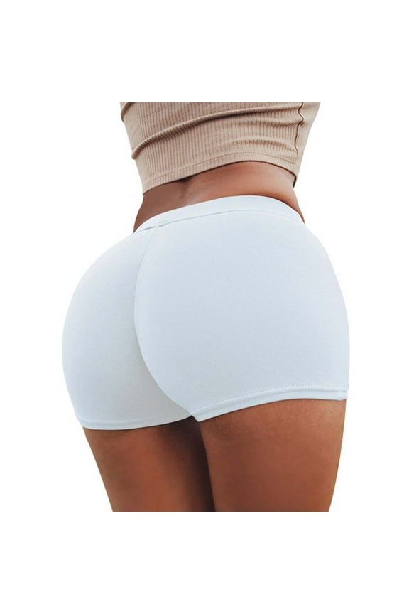 Women's Spandex Comfy Yoga Workout Shorts Mid Rise Summer Casual Stretch Cheerleader Dance Short Pants