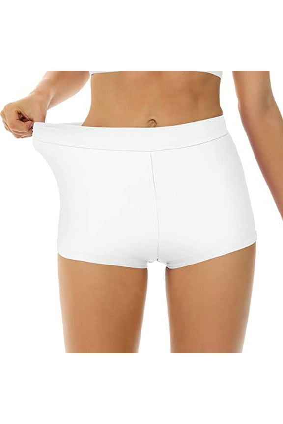 Women's Swim Shorts Stretch High Waisted Bathing Suit Women Boy Shorts Swimming Bottoms Swimsuit Bikini Swimwear Beach Board Shorts XS-2X