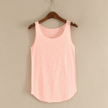 Xysaqa Women's Tank Tops Womens Cotton Sleeveless Undershirt Summer Crewneck Casual Camisole Basic T Shirts (Thin Style)