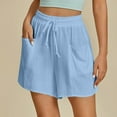 thumbnail image 1 of Xysaqa Women's Wide Leg Shorts Loose Fitted Casual Comfy Drawstrig Elastic High Waist Shorts Pull on Lightweight Summer Beach Shorts with Pockets S-2XL, 1 of 9
