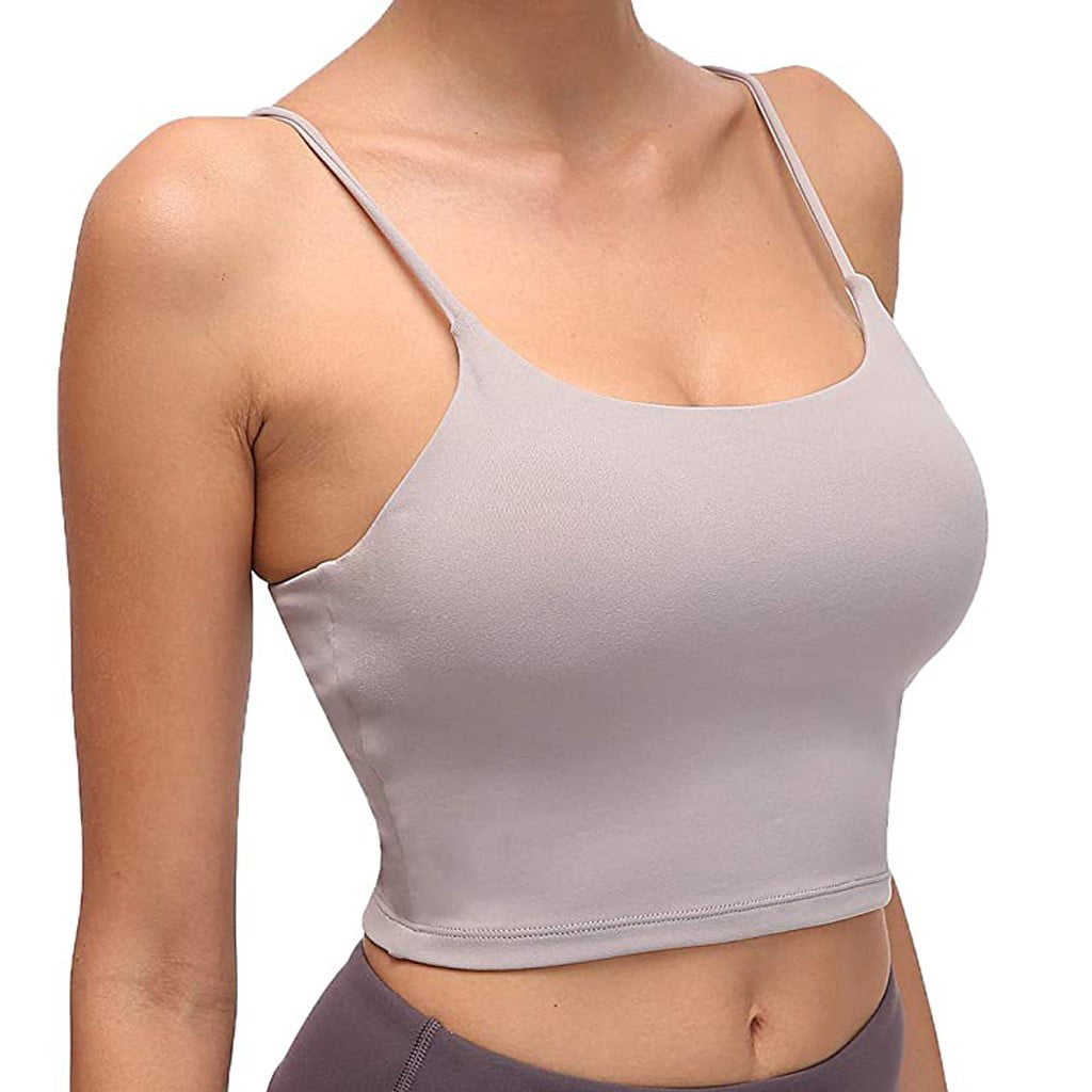 AngiMelo Womens Workout Tank Tops Square Neck Longline Sports Bra Support  Crop Yoga Top Spaghetti Strap Built in Bras : : Clothing, Shoes 