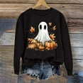 thumbnail image 1 of Xysaqa Womens Christmas Cute Ghost Sweatshirt Crew Neck Christmas Pumpkin Graphic Print Sweater Funny Long Sleeve Pullover Tops Fall Clothes XS-XL On Clearance, 1 of 5