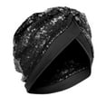 thumbnail image 1 of Xysaqa Womens Glitter Sequins Beanie Cap Turban Soft Sleep Cap Chemo Hats Fashion Slouchy Pleated Ruffle Hat (1PC), 1 of 2