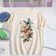 thumbnail image 1 of Xysaqa Womens Summer Boho Floral Printed T-Shirt Trendy Cute Flowers Graphic Tees Tops for Women Loose Fit S-2XL, 1 of 4