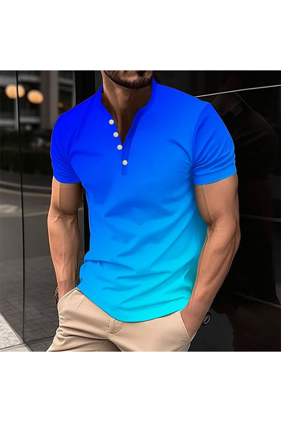 Work Shirts For Men T Shirts For Man Mens Golf Shirts Gradient Short Sleeve Collared Classic Golf Tennis T Shirts Casual Active Work Tee Shirts S-5Xl（Available In Big & Tall) Mens T-Shirts Grap