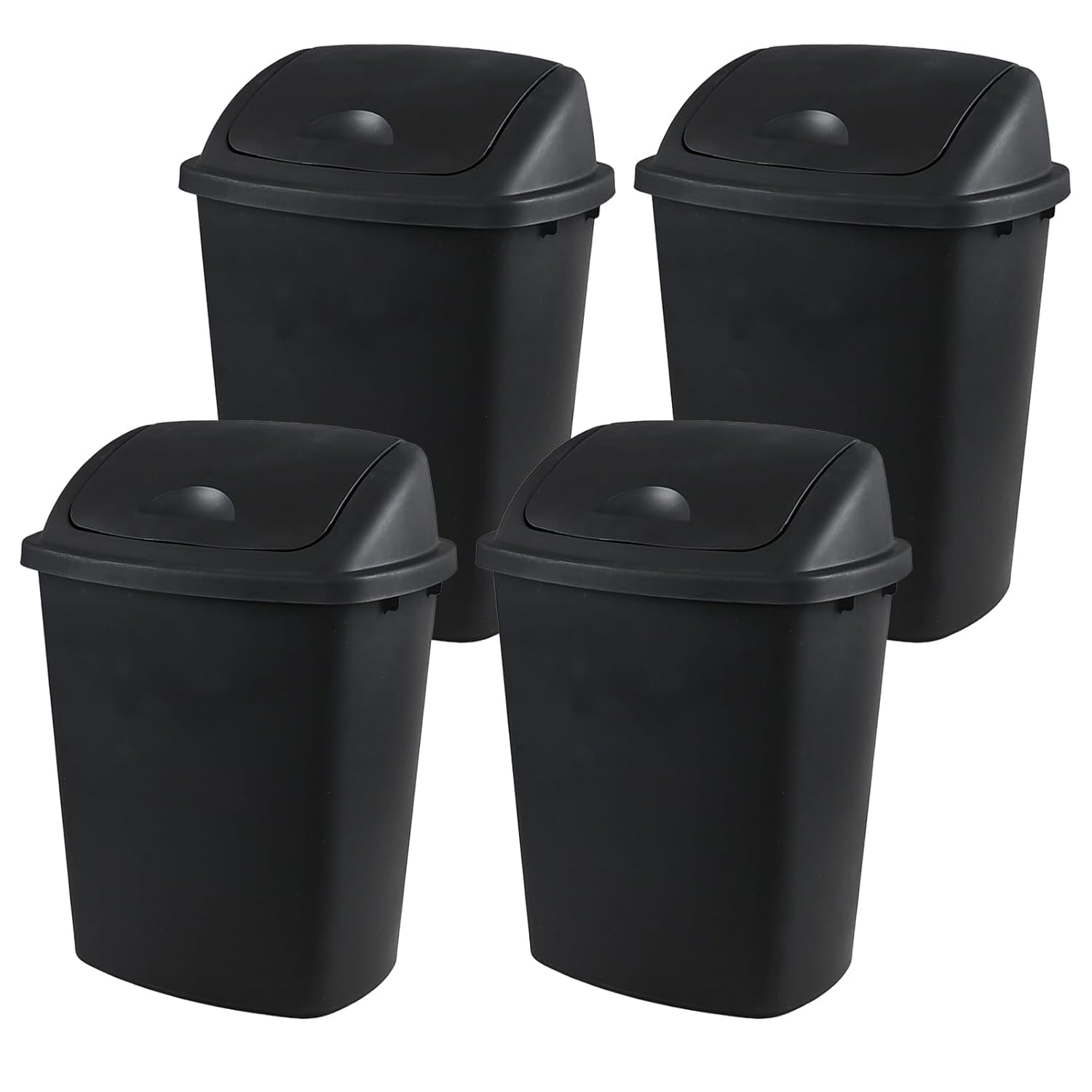 Xyskin 4-Pack 10 Gallon Trash Can, Plastic Swing Top Kitchen Garbage ...