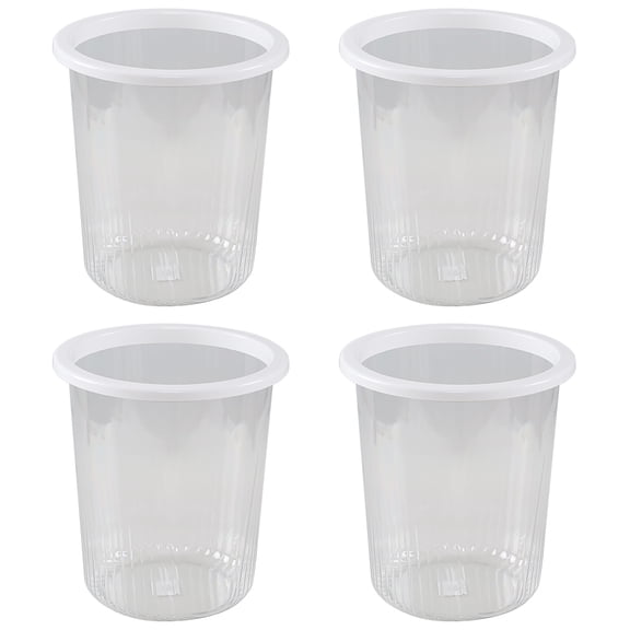 Xyskin Small Bathroom Trash Can 4 Gallon Wastebasket Recycling Bin, Garbage Container Bin (4 Pack, Clear)