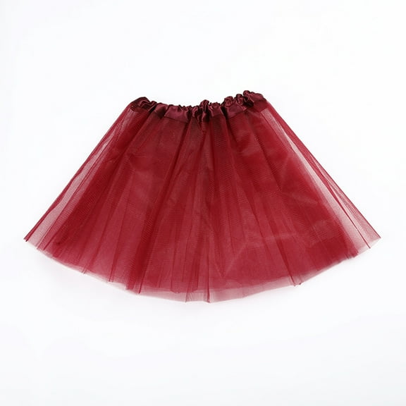 Xyxonk 3 Layers Tutu for Toddler Girls Star Glitter Solid Color Gymnastics Dress Soft Birthday Ballet Halloween 2-8 Years Wine