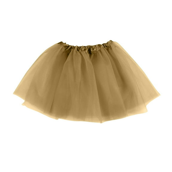 Xyxonk 3 Layers Tutu for Toddler Girls Star Glitter Solid Color Gymnastics Dress Trendy Birthday Party 2-8 Years Gold