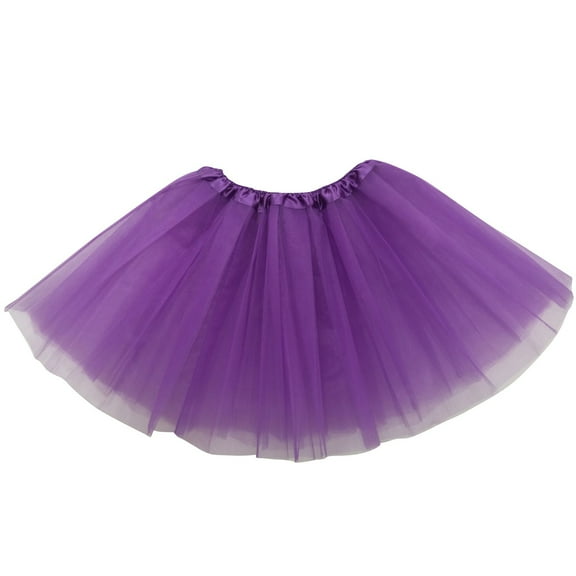 Xyxonk 3 Layers Tutu for Toddler Girls Star Solid Color Gymnastics Dress Trendy Birthday Party 2-8 Years Dark Purple