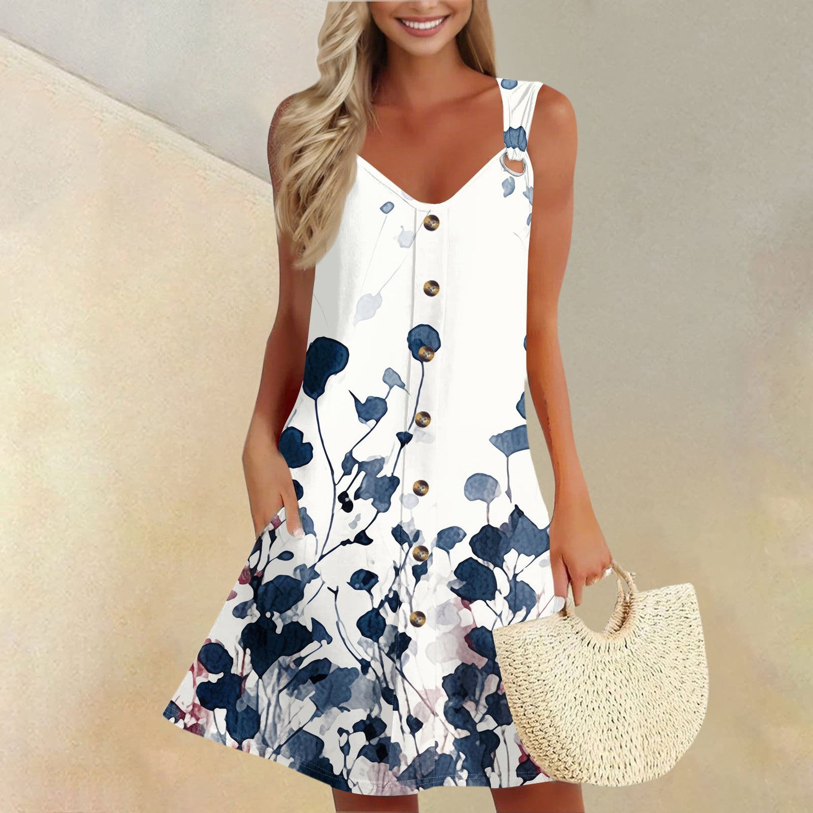 Xyxonk Blue Dresses for Women 2025 Button Down Beach Coverups Swimwear ...