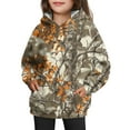 thumbnail image 1 of Xyxonk Camo Hoodies for Girls Toddler & Kids 10-12 Years Long Sleeve Maple Leaf Print Cute Camouflage Sweatshirts with Pocket Fall Hunting Fleece Clothes,Light Gray 110, 1 of 4