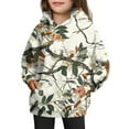 thumbnail image 1 of Xyxonk Camo Hoodies for Girls Toddler & Kids Size 10-12 Long Sleeve Maple Leaf Print Cute Camouflage Sweatshirt with Pockets Fall Hunting Fleece Pullover Hoodie,White 140, 1 of 4