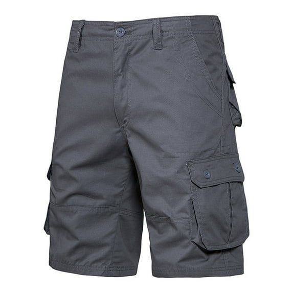 Xyxonk Cargo Shorts for Men Outdoor with Multi Pocket Twill Cotton Work Short Hiking Cotton Outdoor Work Cargoshorts Dark Gray