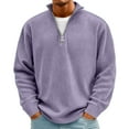 thumbnail image 1 of Xyxonk Corduroy Sweatshirts for Men Quarter Zip 2025 Pullovers Dressy Long Sleeves Sweater Fall Big and Tall Textured Outfit,Purple S-5XL, 1 of 6
