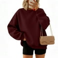 thumbnail image 1 of Xyxonk Crewneck Sweatshirts Women 2025 Fall Winter Pullover Sweatshirts Casual Comfy Long Sleeve Top Cozy Teen Girls Preppy Outfits Clothes,Wine 2XL, 1 of 6