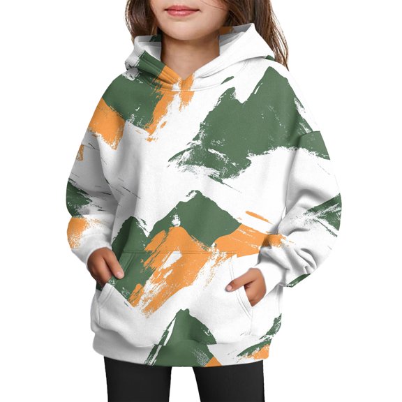 Xyxonk Girls Camo Hoodie Toddler Maple Leaf Camouflage Sweatshirts Fashion Camo Pullover Tops Fall Long Sleeve Oversized Hoodie,Saffron 90