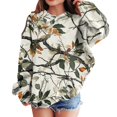 thumbnail image 1 of Xyxonk Girls Hoodies Graphic Camo Leaf Print Boys and Girls Hoodie Casual 10-12 Years Hooded Sweatshirts with Pocket Long Sleeve Pullover Soft Clothing White 160, 1 of 5