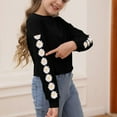 thumbnail image 1 of Xyxonk Girls Long Sleeve Shirt Trendy Cute Daisy Prints Crop Tops Size 10-12 Fall Cute Shirt Kids Crewneck Tshirts Girls Crop Tops Tween Girls Clothes Black 140, 1 of 6