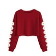 thumbnail image 1 of Xyxonk Girls Long Sleeve Shirts Fall Cute Shirts Size 10-12 Kids Crewneck Tshirt Trendy Cute Daisy Prints Crop Tops Tween Girls Clothes Red 130, 1 of 5