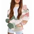 thumbnail image 1 of Xyxonk Girls Zip Up Camo Hoodie Toddler Size 10-12 Long Sleeve Maple Leaf Print Trendy Camouflage Sweatshirts Jacket with Pocket Fall Winter Lightweight Fleece Hoodie Kids Coat,Pink 110, 1 of 4