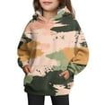 thumbnail image 1 of Xyxonk Hoodies for Girls Cute Camo Size 10-12 Long Sleeve Maple Leaf Print Casual Camouflage Sweatshirts with Pockets Fall Hunting Fleece Clothes,Army Green 130, 1 of 4