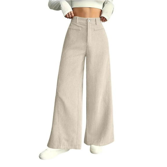 Xyxonk Lounge Pants Women High Elastic Waisted Wide Leg Pant with Pockets Comfy Stretchy Trouser 2025 Business Womens Slacks,Beige 2XL