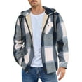 thumbnail image 1 of Xyxonk Men's Sherpa Fleece Lined Hoodie Jacket,Zip-Up Hooded Fall Winter Plaid Sweatshirt Jackets with Pockets,Sky Blue XL, 1 of 4