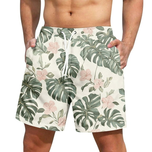 Xyxonk Mens Swim Trunks 9" Quick Dry Big & Tall Beach Shorts Beach Print Stretch Swimming Shorts with Pockets Gray XL
