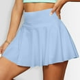 thumbnail image 1 of Xyxonk Mini Skirts for Women Flowy Tennis Short Skirt with Pockets Athletic Skorts Workout Skort Summer Pleated High Waisted Skirts Light Blue L, 1 of 5