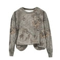 thumbnail image 1 of Xyxonk Oversized Sweatshirt for Women Maple Leaf Camo Crewneck Sweatshirt Winter Fleece Pullover Hoodies Casual Long Sleeve Drop Shoulder Tops, 1 of 3