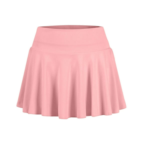 Xyxonk Pleated Skirts for Women High-Waisted Golf Skirts with Pockets Athletic Skorts Running Workout Skort Summer Trendy Mini Skirts Pink S