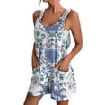 thumbnail image 1 of Xyxonk Summer Jumpsuits for Women 2025 Dressy Casual Summer Rompers Sleeveless Adjustable Straps Overalls with Pockets Loose Fit Floral Fashion Jumpsuit Light Blue S, 1 of 4