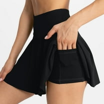 Xyxonk Tennis Skirts for Women Pleated Golf Mini Skirts Summer High Waist Short Skirt Dressy Casual Running Workout Skirt with Pockets Athletic Skorts Black L