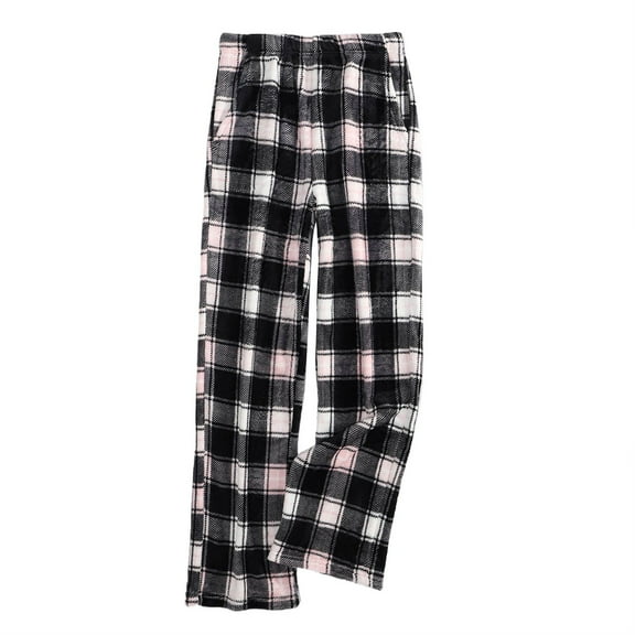Xyxonk Women Pajamas Fuzzy Pajama Pants Fluffy Fleece Cozy Lounge Pants with Pockets Winter Soft Pajama Bottoms Warm Elastic Waist Sleep Pants