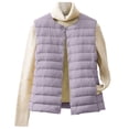 thumbnail image 1 of Xyxonk Women's Lightweight Quilted Puffer Vest V Neck Slim Fit Button Down Padded Gilet Thermal Sleeveless White Duck Down Coat Outerwear,Light Purple XL, 1 of 8