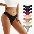 thumbnail image 1 of Xyxonk Women's Underwear Cotton Mid Waisted Thongs Sexy Comfortable Stretch Seamless Underwear 7 Pack,S, 1 of 9