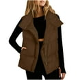 thumbnail image 1 of Xyxonk Womens Oversized Puffer Vest Stand Collar Full Zip Sleeveless Bubble Puffer Vest Quilted Padded Warm Coat Outwear,Coffee 2XL, 1 of 6