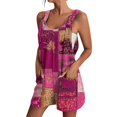 thumbnail image 1 of Xyxonk Womens Rompers for Summer Dressy Casual Wide Leg Rompers Sleeveless Adjustable Straps Short Overalls with Pockets Loose Fit Floral Cute Jumpsuit Pink L, 1 of 3