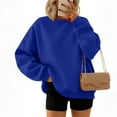 thumbnail image 1 of Xyxonk Womens Sweatshirt Lightweight Drop Shoulder Pullover Tops Fall V Neck Long Sleeve Sweatshirts with Pocket Solid Color Outfits,Royal Blue L, 1 of 6