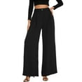thumbnail image 1 of Xyxonk Womens Wide Leg Stretchy Work Pants High Waisted Pants Casual Loose Fit Long Straight Business Dress Pants Trousers with Pockets, Black XL, 1 of 5