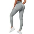 thumbnail image 1 of Xyxonk Yoga Pants Women Tummy Control Butt Lifting Yoga Pants High Waisted Workout Yoga Tights Shaping Stretchy Solid Color Athletic Leggings Light Gray L, 1 of 4