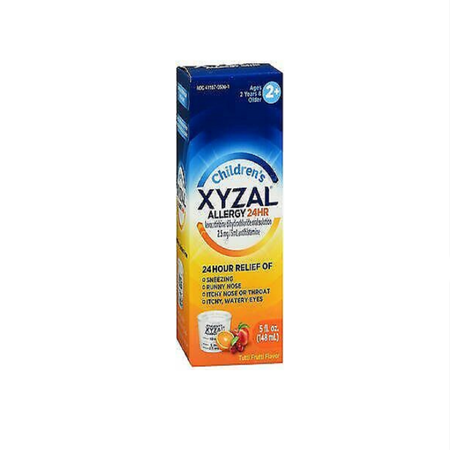 Xyzal 24 Hour Children's Antihistamine Medicine for Kids Allergy Relief, 2.5 mg Levocetirizine, Bubble Gum Flavor, 5 fl oz 2-Pack